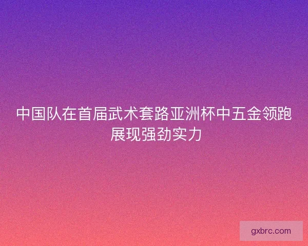 中国队在首届武术套路亚洲杯中五金领跑 展现强劲实力