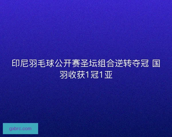 印尼羽毛球公开赛圣坛组合逆转夺冠 国羽收获1冠1亚