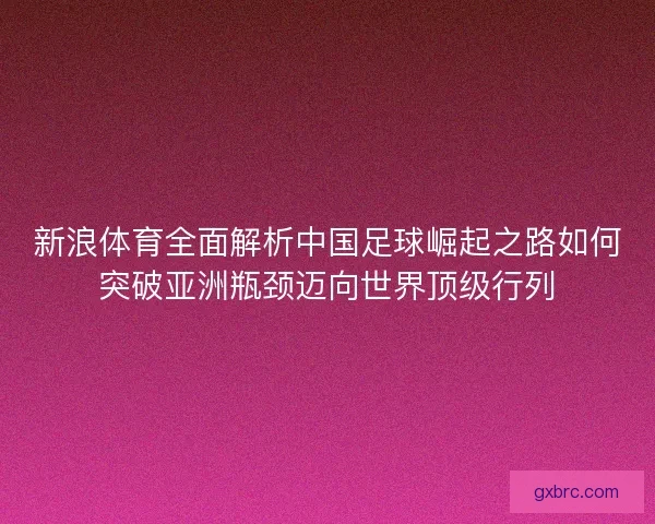 新浪体育全面解析中国足球崛起之路如何突破亚洲瓶颈迈向世界顶级行列
